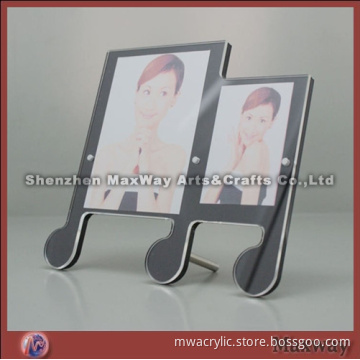 Pretty Conjoint Rectangle Magnetic Counter Acrylic/PMMA 2 Picture/Photo/Card Holder/Frame/Stand